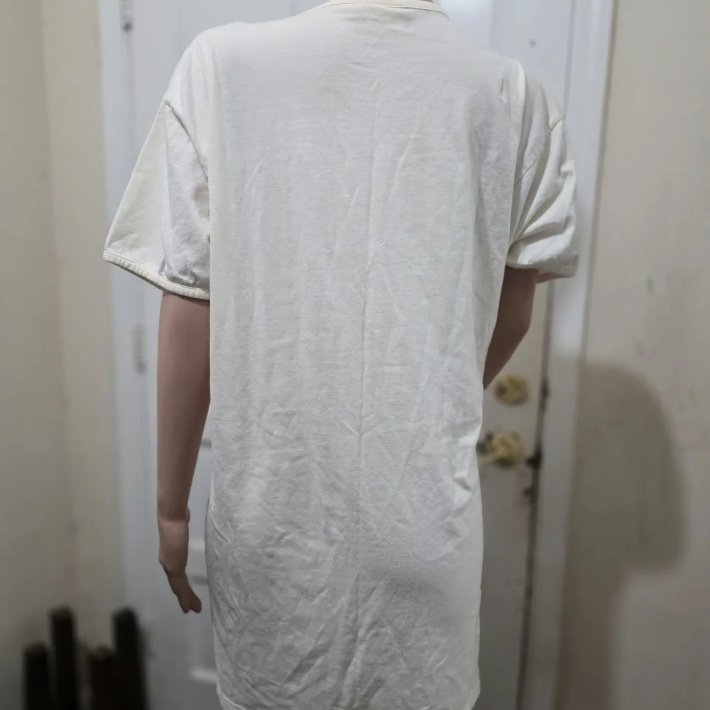 Cream Pocket-Detail Nightshirt with Heart Accents
